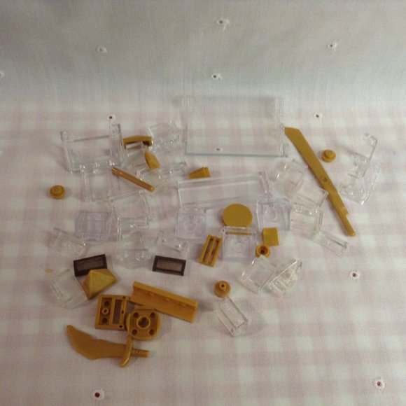 45 Authentic Transparent & Gold Lego Pieces Bricks - Picture 2 of 12